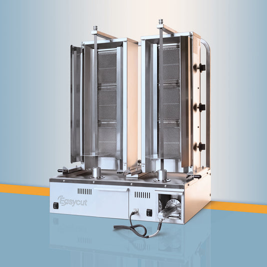 Easy-Cut Double (3+3) Burner Gas Doner Kebab Machine 21kW Twin Shawarma Grill