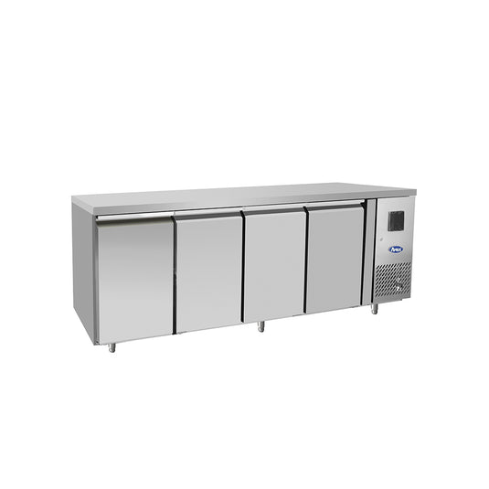 Atosa Commercial 4 Door Under Counter Fridge 510L | Stainless Steel Refrigerated Prep Table