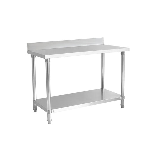 Kamil Catering Stainless Steel Heavy Duty Centre Work Table with Backsplash 1200 X 600 mm