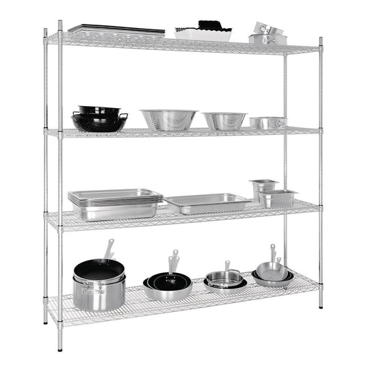 Galvanised Zinc 4 Tier Wire Shelving Kit 1830w x 460d (KM-L939)