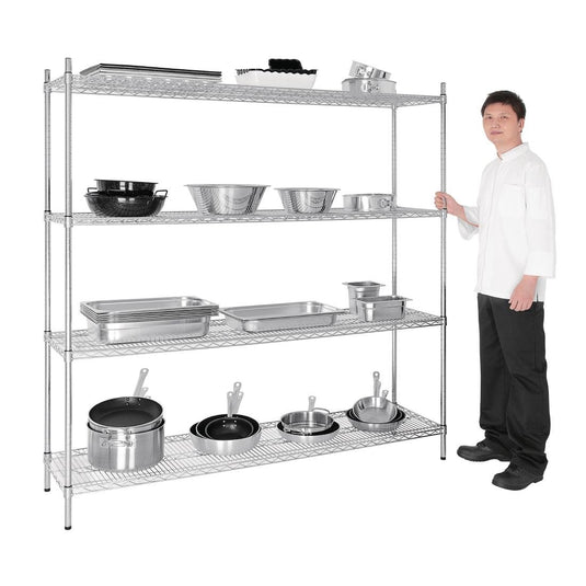 Galvanised Zinc 4 Tier Wire Shelving Kit 1830w x 460d (KM-L939)