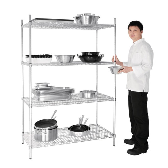 Galvanised Zinc 4 Tier Wire Shelving Kit 1220w x 610d (KM- U257)