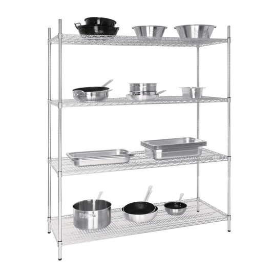 Galvanised Zinc 4 Tier Wire Shelving Kit 1525w x 610d (KM-U258)