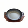 Chef Set 16cm Cast Iron Balti with Wood Base | Commercial Cast Iron Serving Dish