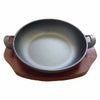 Chef Set 20cm Cast Iron Balti with Wood Base | Commercial Cast Iron Serving Dish