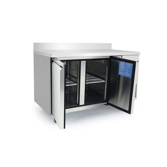 Atosa Commercial 2 Door Under Counter Freezer 280L with Splash Back | Stainless Steel Freezer Table