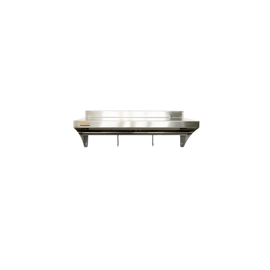 KAMIL Stainless Steel Wall Shelf With Hooks 60Cm