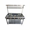Commercial Heavy Flame 7 burners Indian Cooker Width 150 Cm & 55 kw