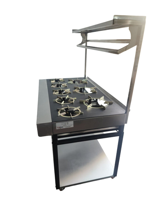 Commercial Heavy Flame 8 burners Indian Cooker Width 150 Cm & 65 kw