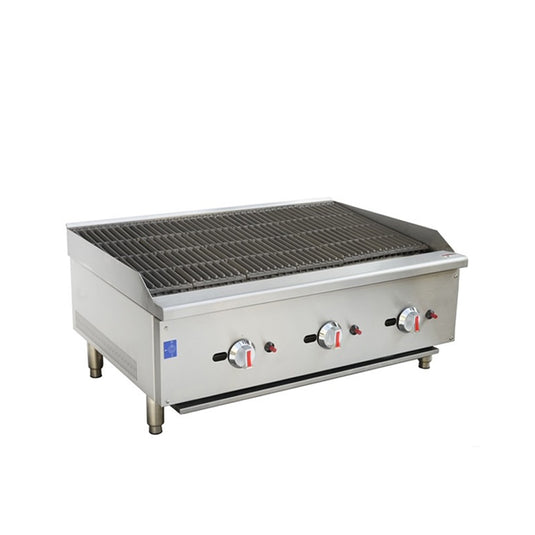 Gas Radiant 3 Burners 90cm Charbroiler Grill Natural Gas Or LPG ( 22.5 Kw )