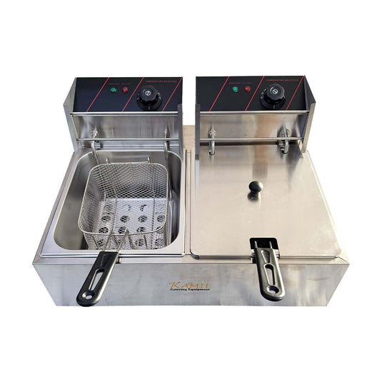 KAMIL Counter Top Electric Chips Fryer Twin Tank 2×6 Litre