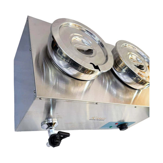 Kamil Round Pot Electric Food Warming/Bain Maire 2 X 6 Litre Pot