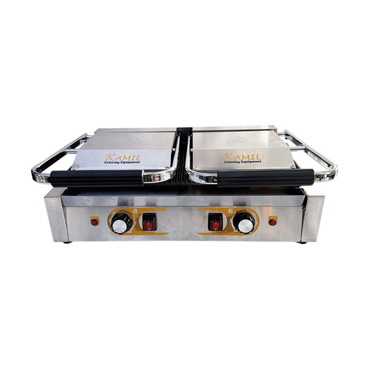 KAMIL Commercial Cast Iron Double Ribbed Grill Double Contact Grill