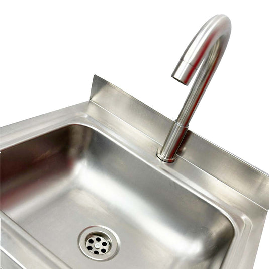Commercial Stainless Steel Plain Knee Operated Hand Wash Sink With Taps