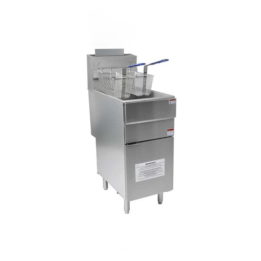 Chips Fryer Free Standing Single Tank 4 Burners Gas Fryer 34 kw