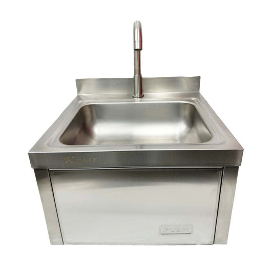 Commercial Stainless Steel Plain Knee Operated Hand Wash Sink With Taps