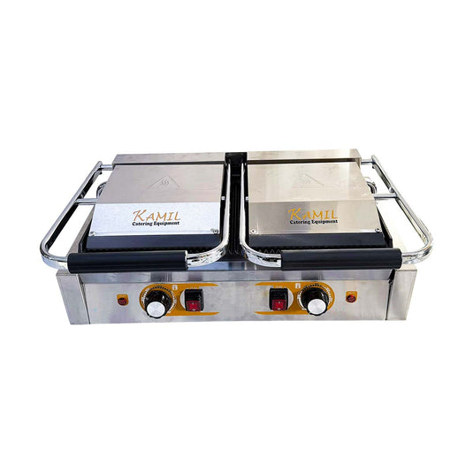 KAMIL Commercial Cast Iron Double Ribbed Grill Double Contact Grill