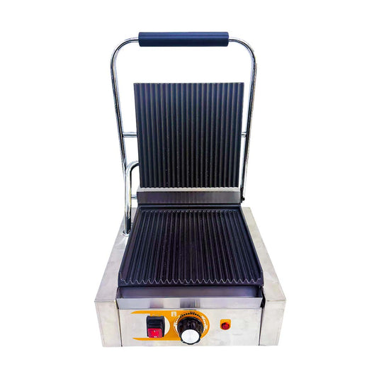 KAMIL Commercial Cast Iron Double Ribbed Grill Compact Contact Grill