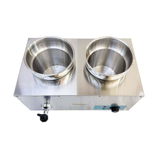 Kamil Round Pot Electric Food Warming/Bain Maire 2 X 6 Litre Pot