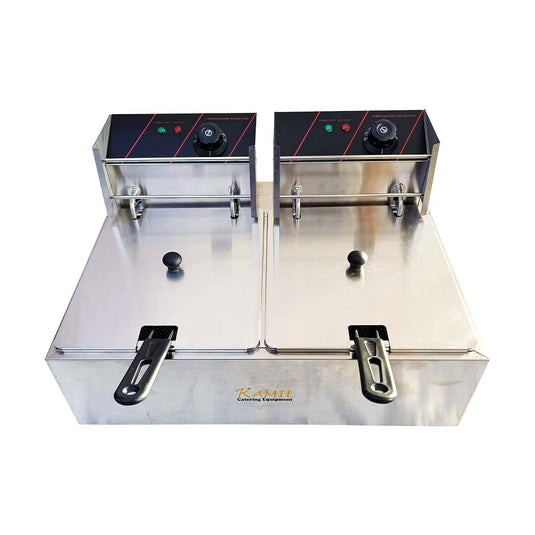 KAMIL Counter Top Electric Chips Fryer Twin Tank 2×6 Litre