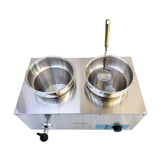 Kamil Round Pot Electric Food Warming/Bain Maire 2 X 6 Litre Pot