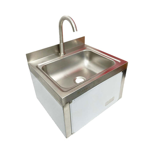 Commercial Stainless Steel Plain Knee Operated Hand Wash Sink With Taps