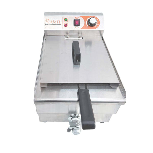 KAMIL Counter Top Electric Chips Fryer Single Tank 13 Litre with Tap