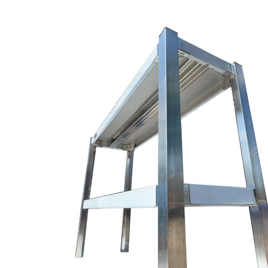 KAMIL Stainless Steel Adjustable Over Table Shelf Double Teirs 180 X 30 Cm