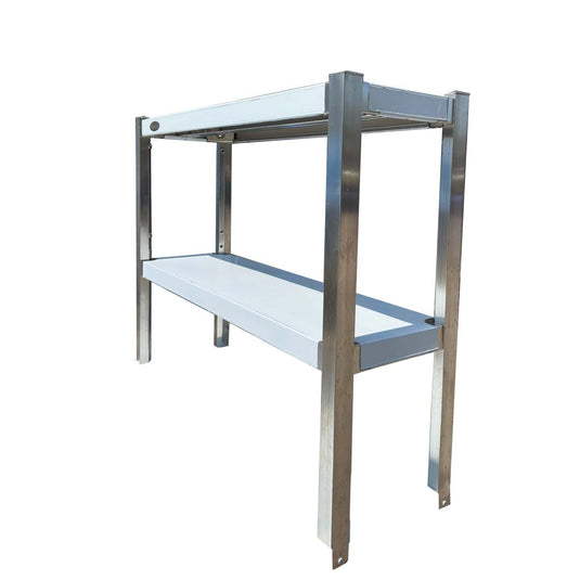 KAMIL Stainless Steel Adjustable Over Table Shelf Double Teirs 180 X 30 Cm