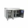 Atosa Commercial 3 Door Under Counter Freezer 390L with Splash Back | Stainless Steel Freezer Table