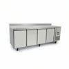 Atosa Commercial 4 Door Under Counter Freezer 510L with Splash Back | Stainless Steel Freezer Table