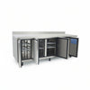 Atosa Commercial 4 Door Under Counter Fridge 510L with Splash Back | Stainless Steel Prep Table