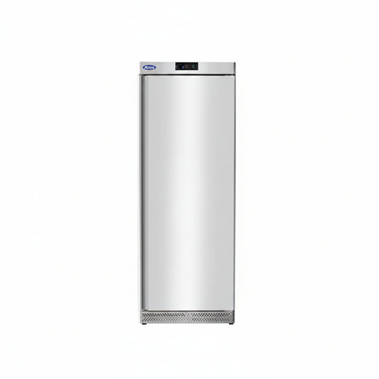 Stainless steel refrigerator on a white background