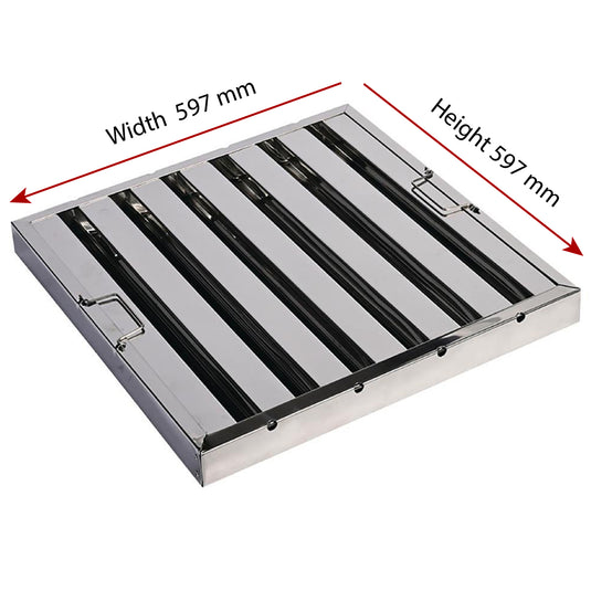 Baffle Grease Filter 592 x 592mm - drain detail