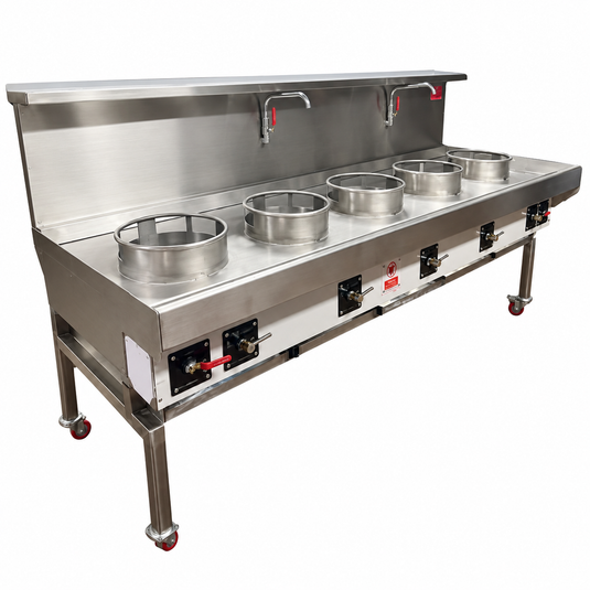 5 Burner Chinese Wok Cooker – Single Line