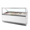Commercial 24 Pan Flat Glass Napoli Ice Cream Display Freezer | Large Format Scoop Cabinet