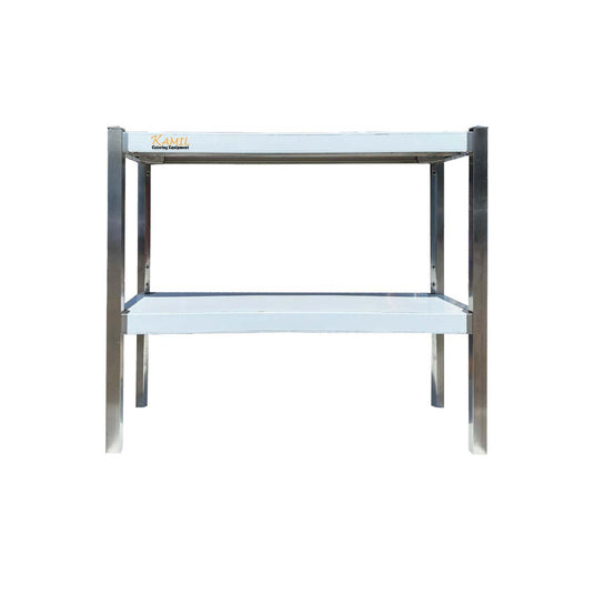 KAMIL Stainless Steel Adjustable Over Table Shelf Double Teirs 100 X 30 Cm