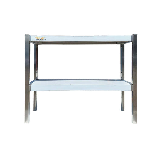 KAMIL Stainless Steel Adjustable Over Table Shelf Double Teirs 120 X 30 Cm