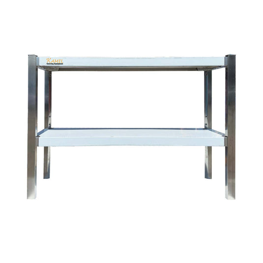 KAMIL Stainless Steel Adjustable Over Table Shelf Double Teirs 150 X 30 Cm