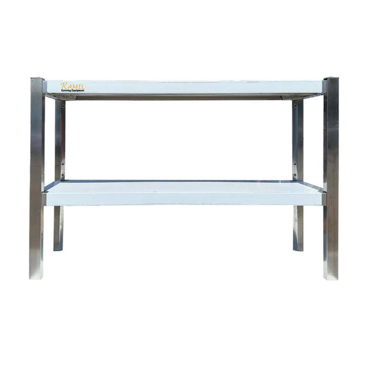 KAMIL Stainless Steel Adjustable Over Table Shelf Double Teirs 180 X 30 Cm