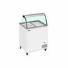 Commercial 4 Tub Ice Cream Dipping Cabinet 191L | Curved Glass Canopy Display Freezer