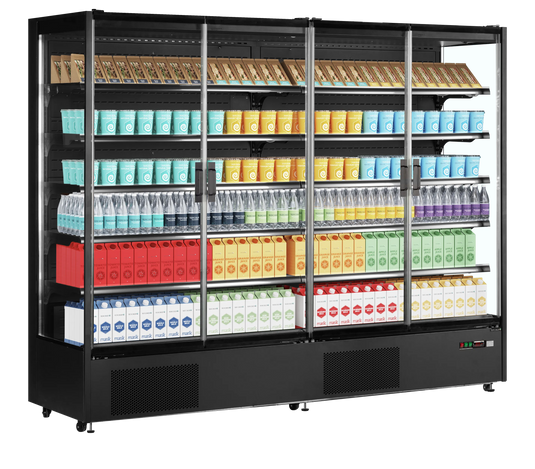 Tefcold Commercial 4 Door Glass Door Multideck Fridge 2585L