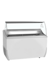 Commercial 7 Pan Curved Glass Ice Cream Display Freezer 317L | Scoop Cabinet with Understorage