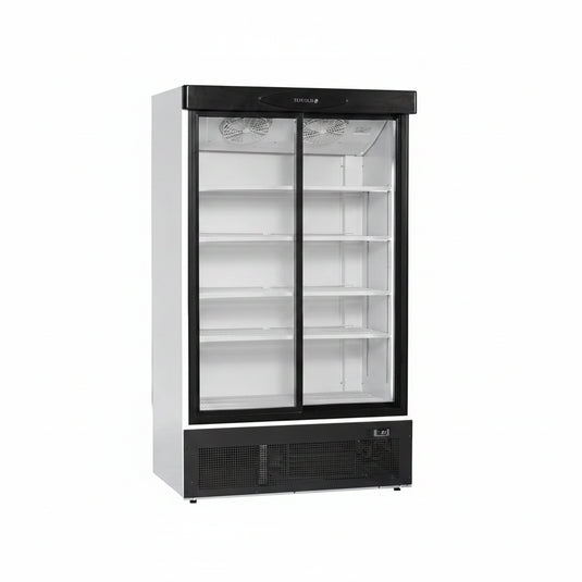 Tefcold Commercial 2 Door Sliding Glass Door Merchandiser (Sliding Door) 660L | Wide Format Drinks Cooler