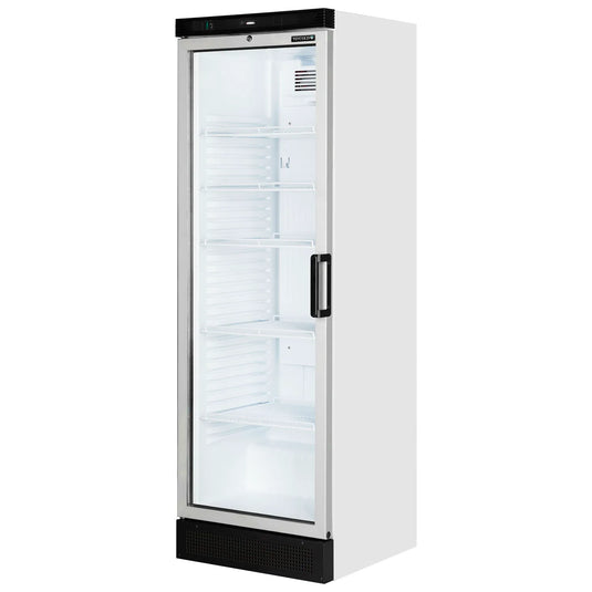 Tefcold Commercial Single Door Left Hand Glass Door Merchandiser 345L | Left Hand Opening Bottle Cooler