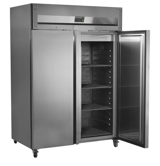 Commercial Upright Double Door Stainless Steel Fridge 1300L