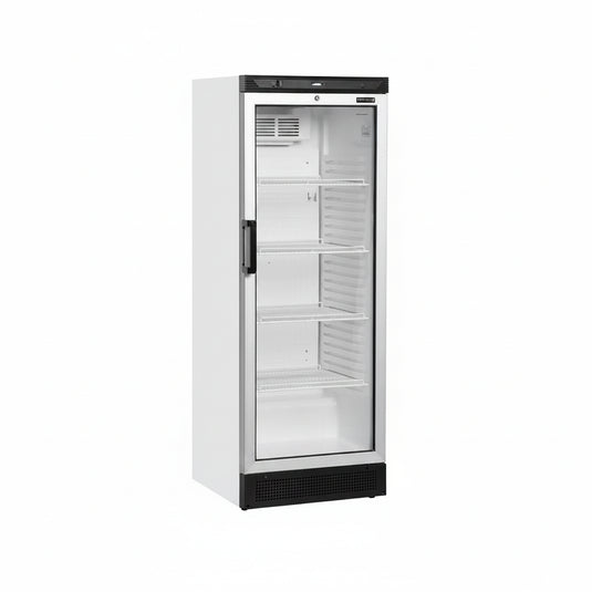 Tefcold Commercial Single Door Glass Door Bottle Cooler 290L | Fan Assisted Drinks Merchandiser