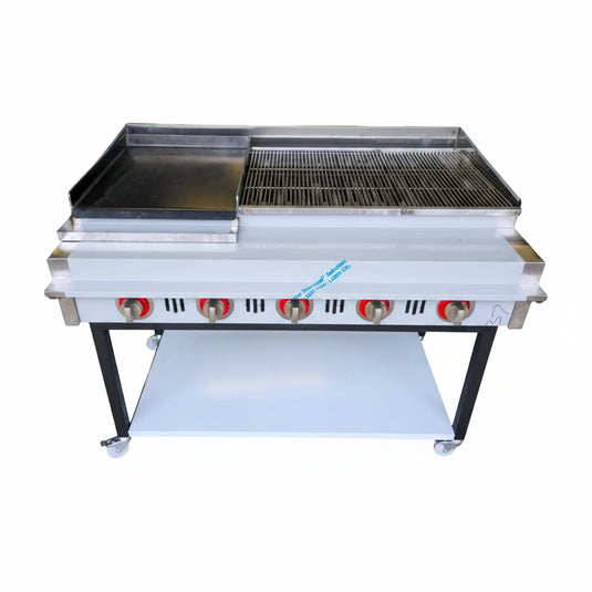Counter Top Gas Heavy Duty Lava Rock Char Grill 122 x 81cm | Commercial Chargrill
