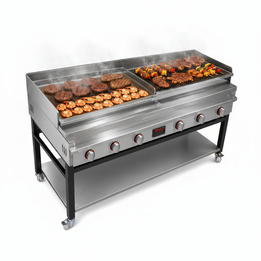 Counter Top Gas Heavy Duty Lava Rock Char Grill 152 x 71cm | Commercial Chargrill