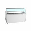 Commercial 9 Pan Curved Glass Ice Cream Display Freezer 423L | Scoop Cabinet with Understorage